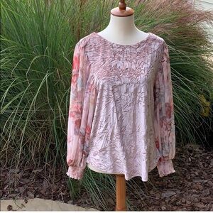 Meadow Rue Crushed Velvet Blouse